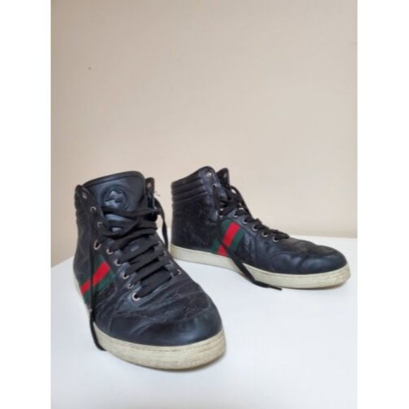 Gucci Other - GUCCI SNEAKERS GG SIGNATURE SIZE 12 HIGHTOP 221825 LEATHER GUCCISSIMA black men